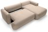 Selsey 'Ovo' Ecksofa mit Schlaffunktion, Stauraum und Samtbezug, beige, rechts, 93 x 260 x 165 cm Bild 5