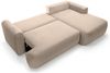 Selsey 'Ovo' Ecksofa mit Schlaffunktion, Stauraum und Samtbezug, beige, rechts, 93 x 260 x 165 cm Bild 3