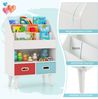 Bücherregal Kinder Kinderregal mit 3 Ablagen & offenem Fach & 2 Stoffschubladen Weiß Bild 4