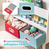Bücherregal Kinder Kinderregal mit 3 Ablagen & offenem Fach & 2 Stoffschubladen Weiß Bild 5