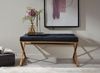Sitzbank Samt Schwarz 90 x 46 x 44 cm Flur Polsterbank mit Metallgestell | Bettbank Schlafzimmer Chesterfield Design | Flurbank Garderobenbank Modern Bild 5