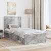 vidaXL Bettrahmen mit Kopfteil Beton 90 x 200 cm Massives Kiefernholz 3409411 Bild 3