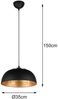 Pendelleuchte PUNCH 1-flammig Metall Schwarz Gold mit Drahtgeflecht, Ø 35cm Bild 4