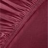 leevitex® Spannbettlaken 90x200 cm - 100x200 cm | Spannbetttuch Bettlaken | 100% Jersey Baumwolle | Matratzenhöhe bis 25 cm | Öko-Tex | Bordeaux/Weinrot Bild 2