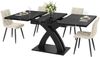 Ausziehbarer Esstisch 120/160x80x76 cm, schwarz/weiß, mit X-Beinen & versteckter Ausziehmechanik Bild 5