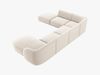 Micadoni 'Miley' 6-Sitzer-Sofa, Panorama-Ecke, links, Beinfarbe Black Plastic, Helles Beige, Samt Bild 3