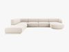 Micadoni 'Miley' 6-Sitzer-Sofa, Panorama-Ecke, links, Beinfarbe Black Plastic, Helles Beige, Samt Bild 2
