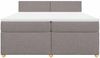 vidaXL Boxspringbett mit Matratze Taupe 200x200 cm Stoff 3289084 Bild 5
