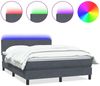 vidaXL Boxspringbett mit Matratze & LED Dunkelgrau 160x210 cm Samt 3316696 Bild 2