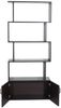 Bücherregal HWC-A27, Regal Standregal Raumteiler Wohnregal, Staufach mit Tür 183x80cm 3D-Struktur ~ dunkelbraun Bild 5