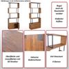 Bücherregal HWC-A27, Regal Standregal Raumteiler Wohnregal, Staufach mit Tür 183x80cm 3D-Struktur ~ dunkelbraun Bild 2