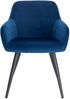 WOLTU® Esszimmerstuhl BH93bl-1 1 Stück Küchenstuhl Polsterstuhl Wohnzimmerstuhl Sessel mit Armlehne, Sitzfläche aus Samt, Metallbeine, Blau Bild 3