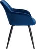 WOLTU® Esszimmerstuhl BH93bl-1 1 Stück Küchenstuhl Polsterstuhl Wohnzimmerstuhl Sessel mit Armlehne, Sitzfläche aus Samt, Metallbeine, Blau Bild 4