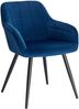 WOLTU® Esszimmerstuhl BH93bl-1 1 Stück Küchenstuhl Polsterstuhl Wohnzimmerstuhl Sessel mit Armlehne, Sitzfläche aus Samt, Metallbeine, Blau Bild 2
