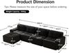 4-Sitzer Modulsofa H 69 x T 382 x B 177 cm mit Chaiselongue, aus Cord, 74 cm Sitztiefe, montagefrei Bild 4