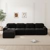 4-Sitzer Modulsofa H 69 x T 382 x B 177 cm mit Chaiselongue, aus Cord, 74 cm Sitztiefe, montagefrei Bild 2