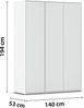 rauch Nabila Kleiderschrank, 3-türig, mit Zubehör Premium, Farbe Weiß, BxHxT 140x194x53cm Bild 4