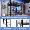 Hochbett mit Schreibtisch, LED & 4 Schubladen, 90x200 cm, Schwarz, ohne Matratze Bild 5