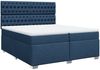 vidaXL Boxspringbett mit Matratze Blau 200x200 cm Stoff 3292908 Bild 3