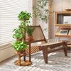 Bamworld Blumenständer platzsparender Pflanzenregal für Wohnzimmer & Garten, Blumentreppe (1 St), Holzblumenständer 3-stöckig, 33x54 cm Bild 4