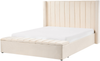 Bett mit Stauraumbank Samtstoff NOYERS 160 x 200 cm Cremeweiß Bild 4