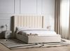 Bett mit Stauraumbank Samtstoff NOYERS 160 x 200 cm Cremeweiß Bild 3