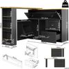 Merax Ausziehbarer Bartisch mit Stauraum, Küchenschrank, Sideboard mit Snackregal, Teleskopischer Bartisch, Stehtisch Bistrotisch Hochtisch Kücheninsel, schwarz Bild 4