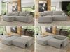 Ecksofa, L-förmiges, lose Kissen, DL-Schlaffunktion, (H 100 x T 187 x B 273 cm) - CUBO L - Struktur Hellgrau - linke Seite Bild 2