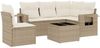 vidaXL 6-tlg. Garten-Sofagarnitur mit Kissen Beige Poly Rattan 3252515 Bild 2
