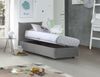 Dmora Astianatte Einzelbett, Bettkasten mit Stoffbezug, 100 % Made in Italy, seitliche Öffnung, inklusive Matratze 80x190 cm, Grau Bild 4