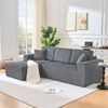 3-Sitzer Ecksofa B 235 x T 128 x H 60 cm aus Cord in Grau Bild 2