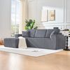 3-Sitzer Ecksofa B 235 x T 128 x H 60 cm aus Cord in Grau Bild 3