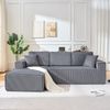 3-Sitzer Ecksofa B 235 x T 128 x H 60 cm aus Cord in Grau Bild 1