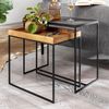 Beistelltisch 2er Set Mango Massivholz Steinoptik Industrial Design Rechteckig Bild 3