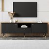 TV-Schrank mit offenen Fächern und Schubladen, lackierte Strukturoberfläche, Soft-Close-Scharniere Bild 3