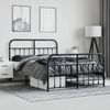 vidaXL Bettgestell mit Kopf- und Fußteil Metall Schwarz 135x190 cm 352595 Bild 4