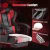 HOMALL Gaming-Stuhl Massage-Spielstuhl, Bürostuhl mit Fußstütze, ergonomisch gestaltet (90-135° verstellbare Rückenlehne, Belastbarkeit 150 kg, verstellbares Lendenkissen, Kopfstütze) Bild 2