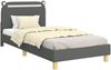 vidaXL Kinderbettgestell mit Kopfteil Dunkelgrau 90 x 190 cm Stoff 42011220 Bild 2