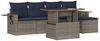 vidaXL 6-teiliges Gartensofa-Set mit Kissen, grau, Polyrattan 3267871 Bild 2