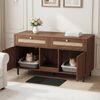 Katzentoilettenschrank mit Sandfangmatte, Katzenschrank für Katzenklo, Haustierschrank mit Rattanschubladen, Haustier-Sideboard/TV-Schrank, Ohne Katzenklo, Nussbaumfarben, 120x50x65 cm Bild 5