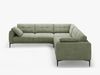 Micadoni Ecksofa Bemy 5-Sitzer Strukturierter Stoff Dunkel-Olivgrün Bild 2