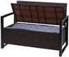 Poly-Rattan 2er Sitzbank HWC-F39, Gartenbank Truhenbank, Staufach Aufbewahrung Sitzkissen ~ braun, Kissen creme Bild 5
