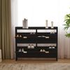 Schuhschrank mit 4 Klappfächern & offener Ablage, 110 x 24 x 90 cm, Schwarz Bild 3