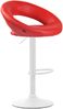 Barhocker MEKIM - Kunstleder Rot 53x47x80 cm Weiß | Barstuhl Höhenverstellbar Mit Lehne Drehbar Tresenhocker Tresenstuhl Kneipenhocker Kneipenstuhl Bild 1