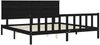 vidaXL Massivholzbett mit Kopfteil Schwarz 200x200 cm 3193425 Bild 5