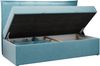 Kinderbett BANCO, Boxspringbetten für Kinderzimmer, Jugendbett, Einzelbett mit Matratze - Blau Velours - Topper Visco Bild 5