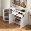 Sideboard aus MDF mit 3 Türen & Schublade, verstellbare Fächer, Weiß Bild 2