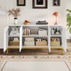 Sideboard, hochglänzender Aufbewahrungsschrank mit goldenen Griffen und Beinen, mit Einlegeböden. 140 × 80 × 40 cm Bild 5