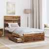 vidaXL Bettrahmen mit Schubladen Altholz 90 x 200 cm Holzwerkstoff 3412018 Bild 3