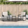vidaXL Gartenmöbel-Set mit Kissen 3 pcs Schwarz und Weiß 42025174 Bild 3